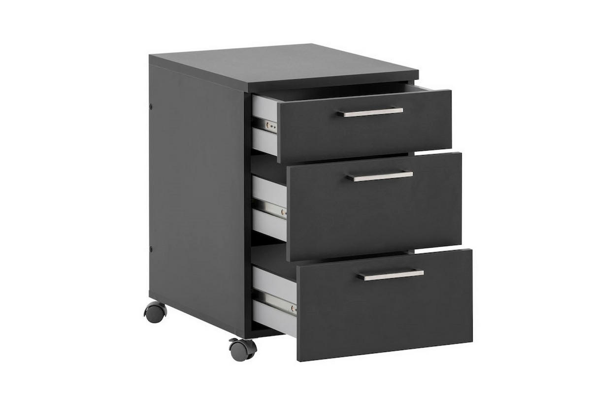 ROLLCONTAINER Hippo 60x40x50 cm 3 Schubladen Anthrazit - Anthrazit, Holz (40/60/50cm) - PROREGAL