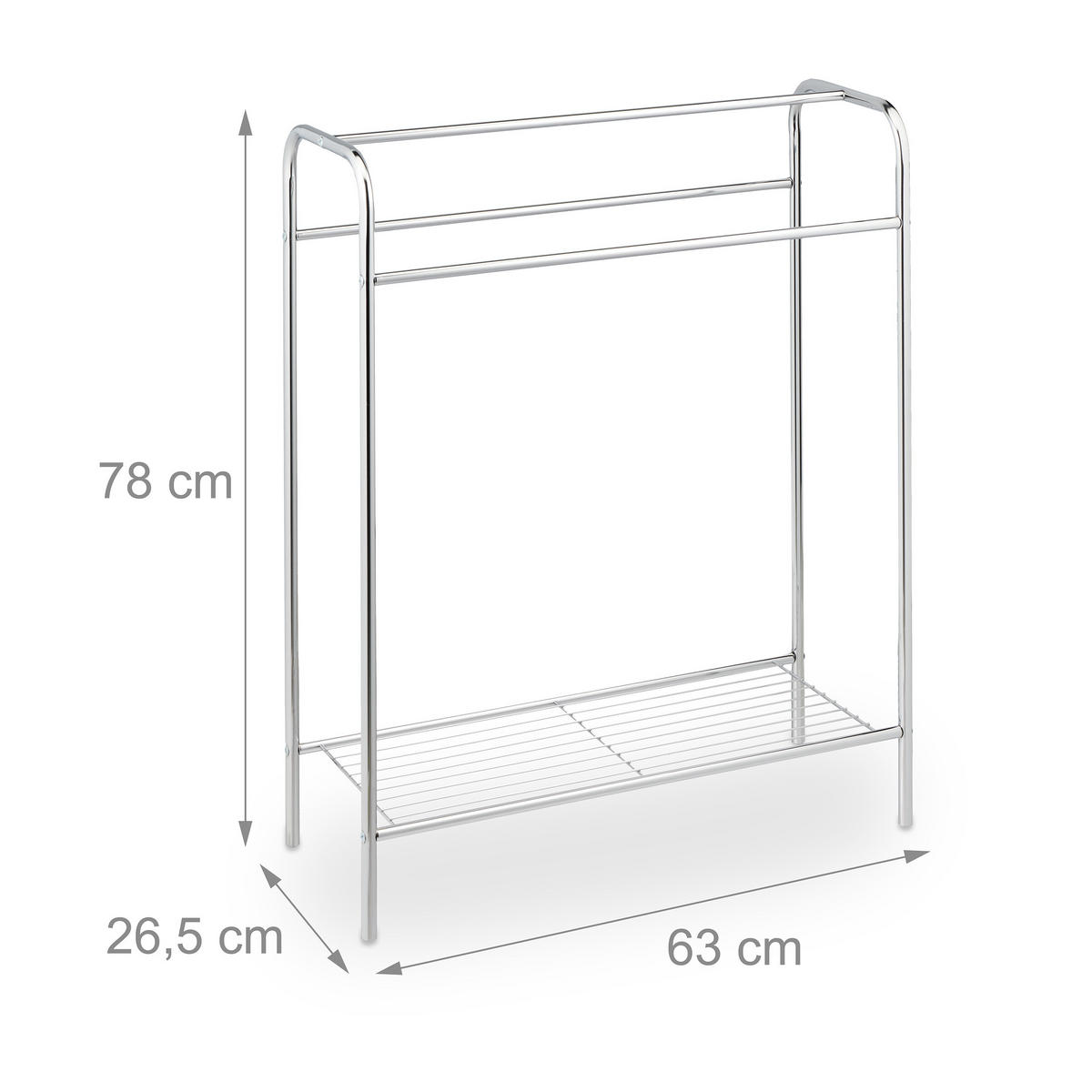 HANDTUCHHALTER - Silberfarben, Kunststoff/Metall (63/78/26.5cm) - Relaxdays