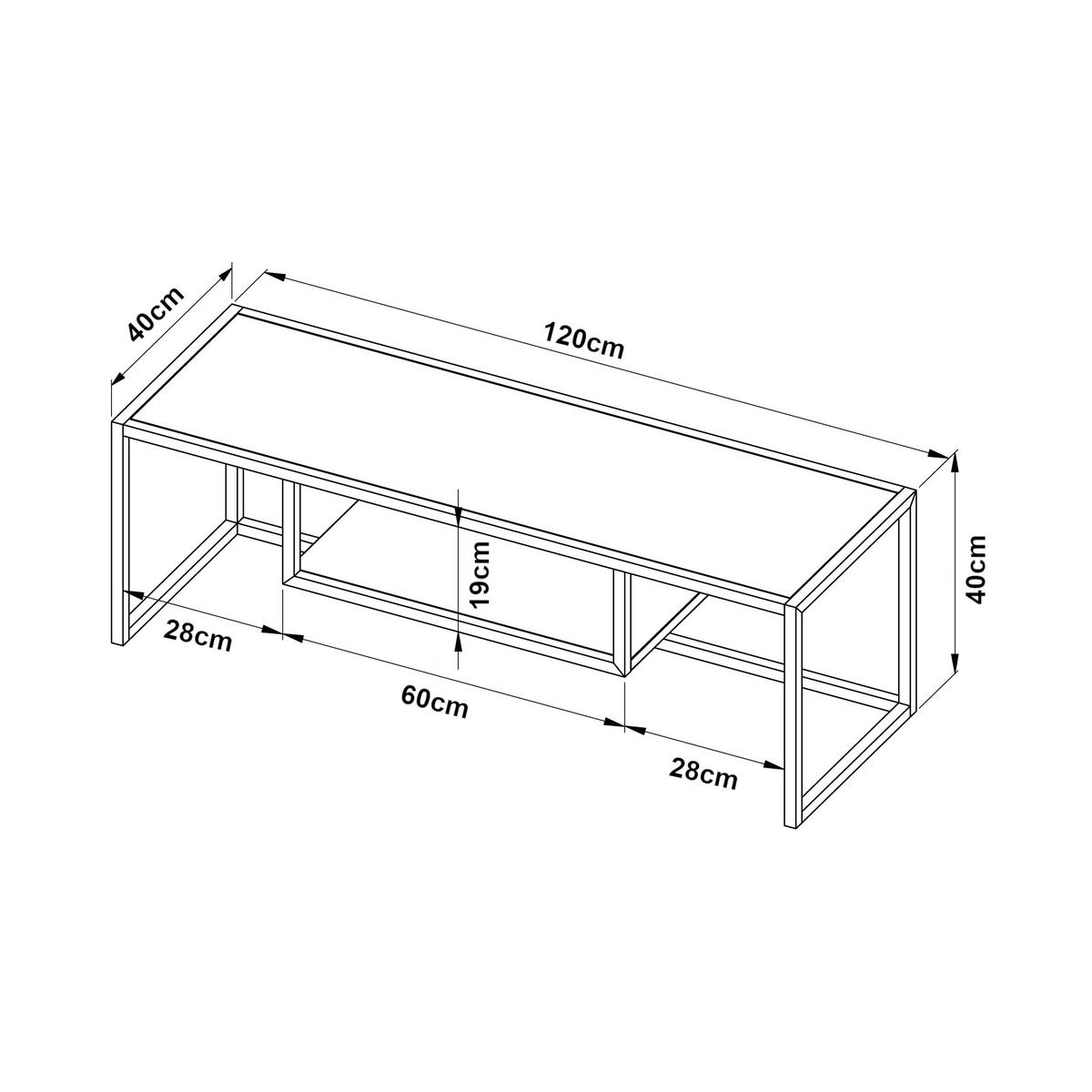 TV-ELEMENT Isokyrö - Weiß, Metall (120/40/40cm) - [en.casa]