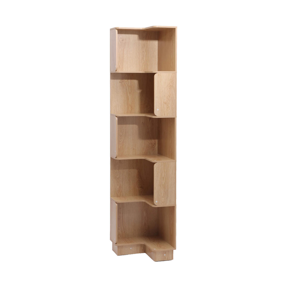 BÜCHERREGAL 6 Ablagen Helles Holz 38,5/37,5/175 - Hellbraun, Holz (39/175/38cm) - Mobili Rebecca