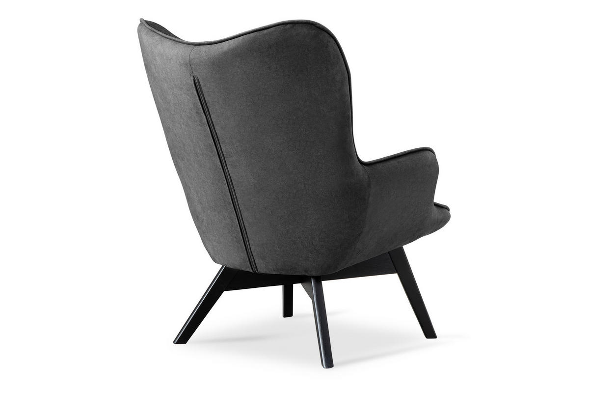 SESSEL GLORI mit Armlehnen, Dunkelgrau - Dunkelgrau/Schwarz, Holz/Textil (78/94/88cm) - KONSIMO®