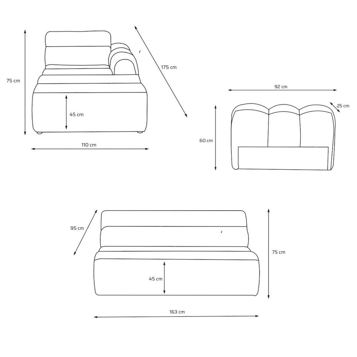 4-SITZER modulares Ecksofa VEER SET 1 Rechts, 298 x 175 cm, Chenille Webstoff Marine - Schwarz/Dunkelblau, Holz/Kunststoff (175/298cm) - Muffo