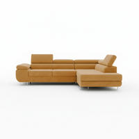 ECKSOFA ASTORP, Sofa aus Cord Senf - Poso 01 - Currygelb/Silberfarben, Textil/Metall (277/203cm) - Moderno Meble