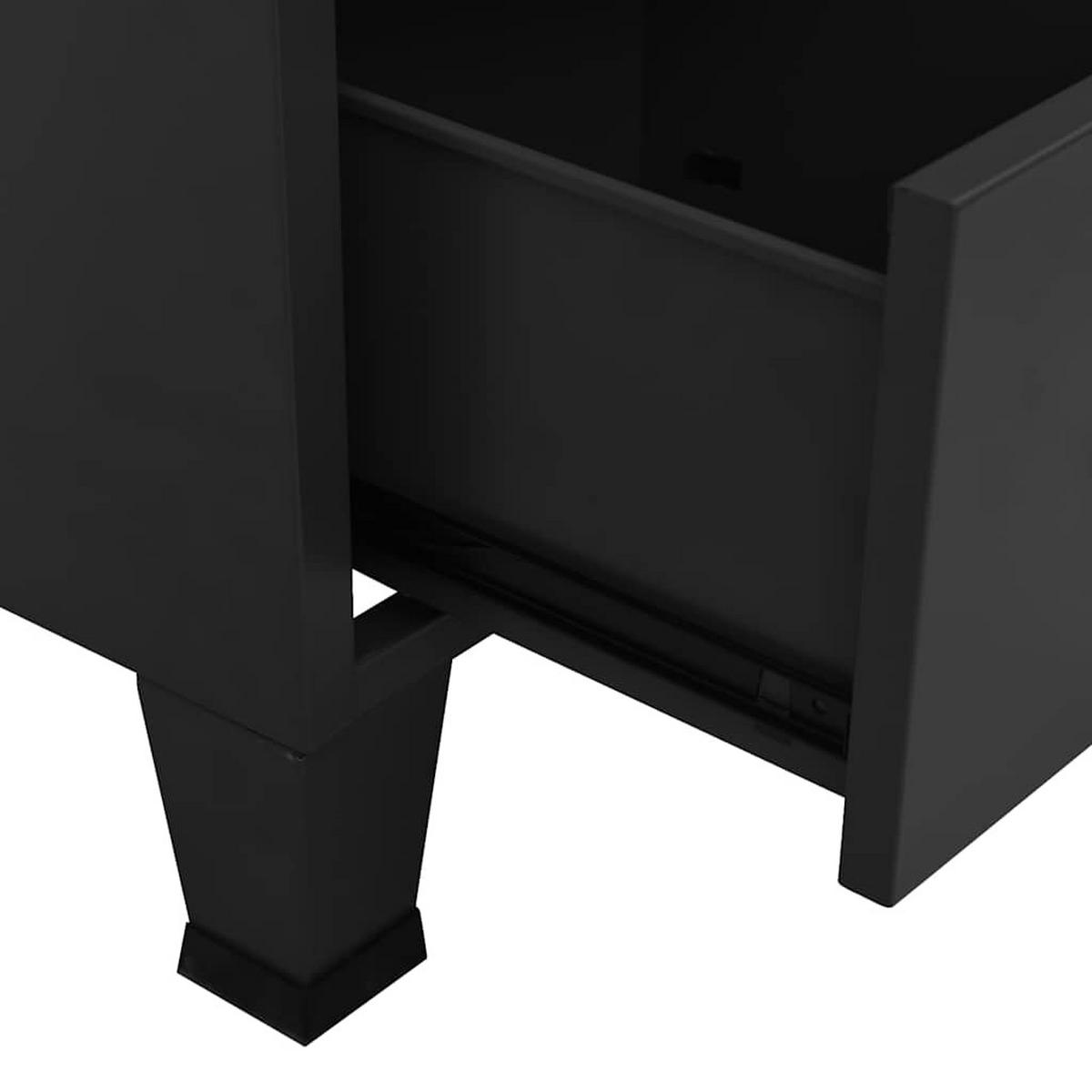 INDUSTRIAL Kleiderschrank Schwarz 90/50/180 Cm Metall - Schwarz, Metall (50/180/90cm) - vidaXL