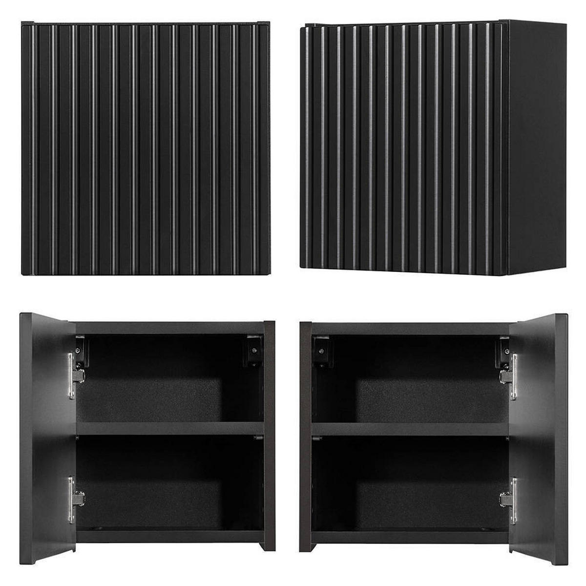 BAD-HÄNGESCHRANK Skelbolu - Schwarz, Holzwerkstoff (30/30/19cm) - [en.casa]