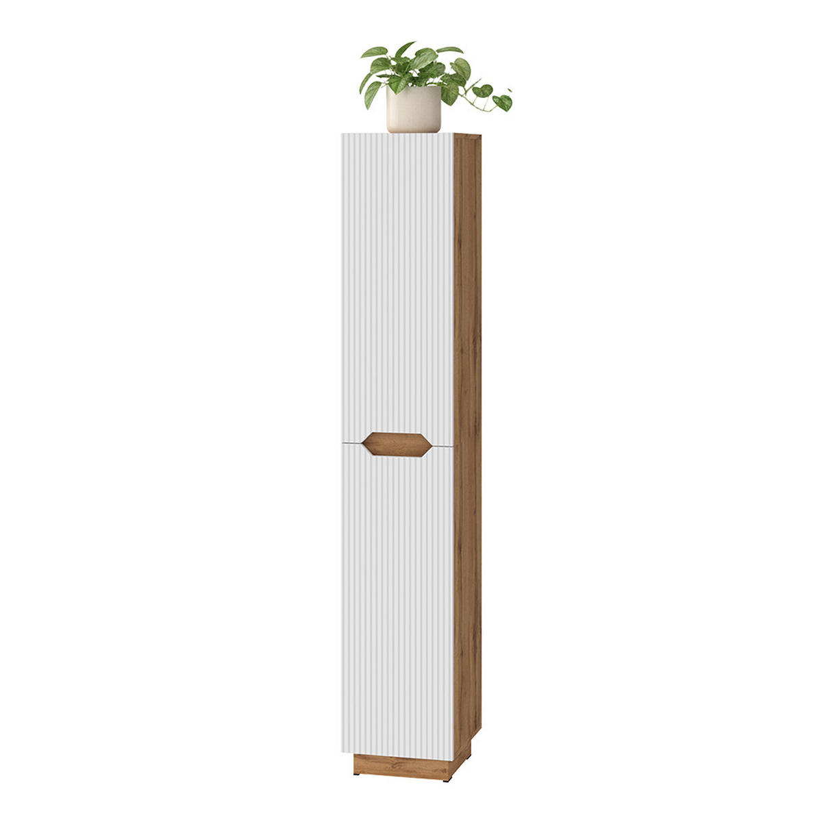 KOUPELNOVÁ SKŘÍŇKA Lotta Dub/bílý pruhovaný - bílá, kompozitní dřevo (33/186/35cm) - Vicco