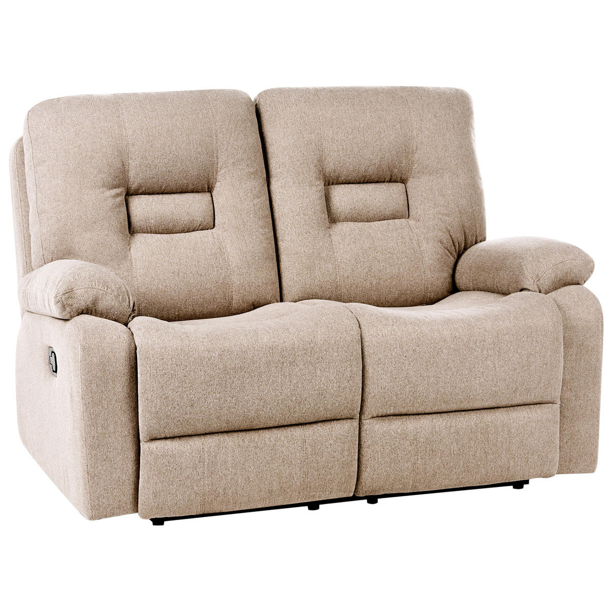 SOFA manuell verstellbar 2-Sitzer Stoff Beige Bergen - Beige/Schwarz, Textil (149/101/72cm) - Beliani