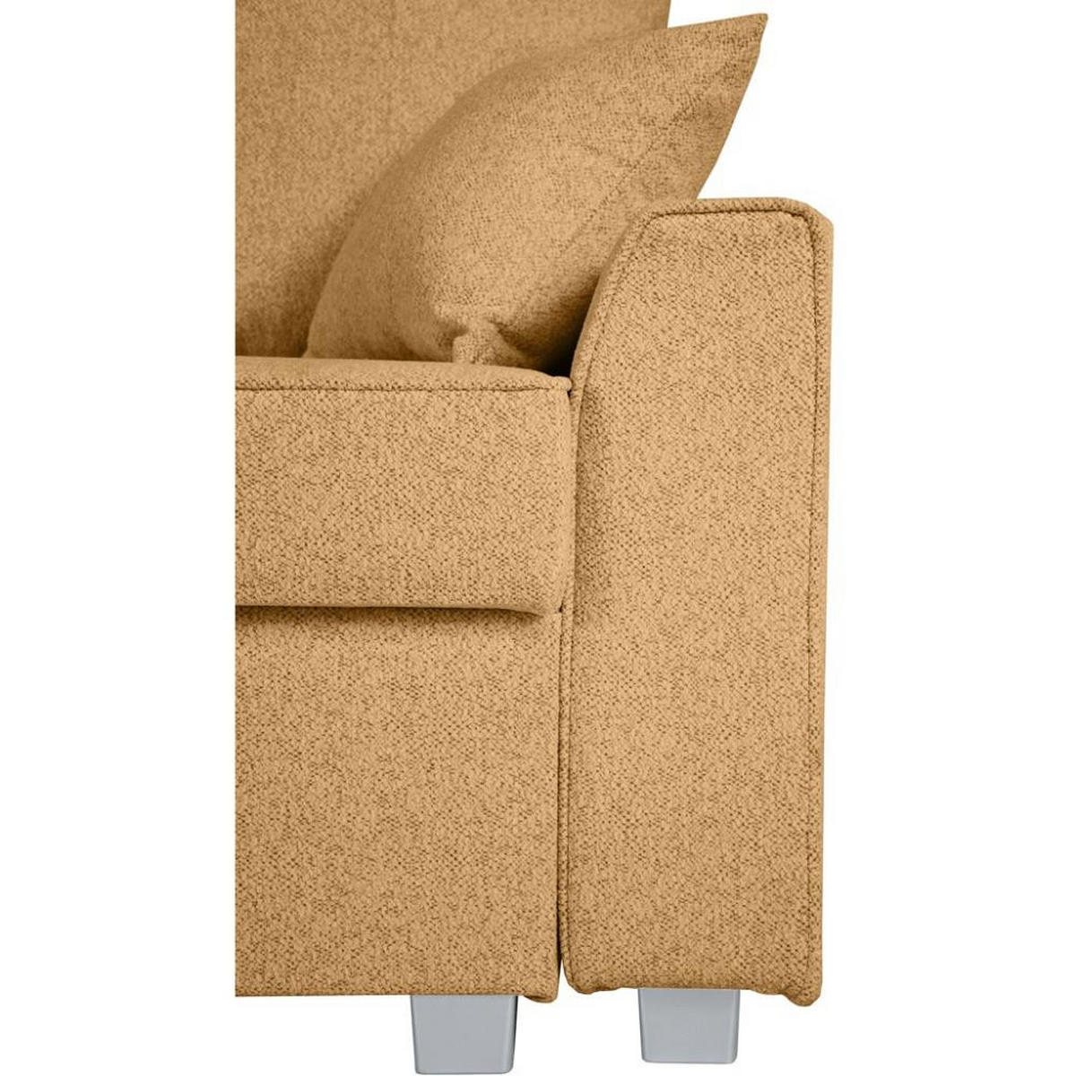 ECKSCHLAFSOFA Teramo gelb - Gelb/Schwarz, Kunststoff/Textil (235/150cm) - Beautysofa