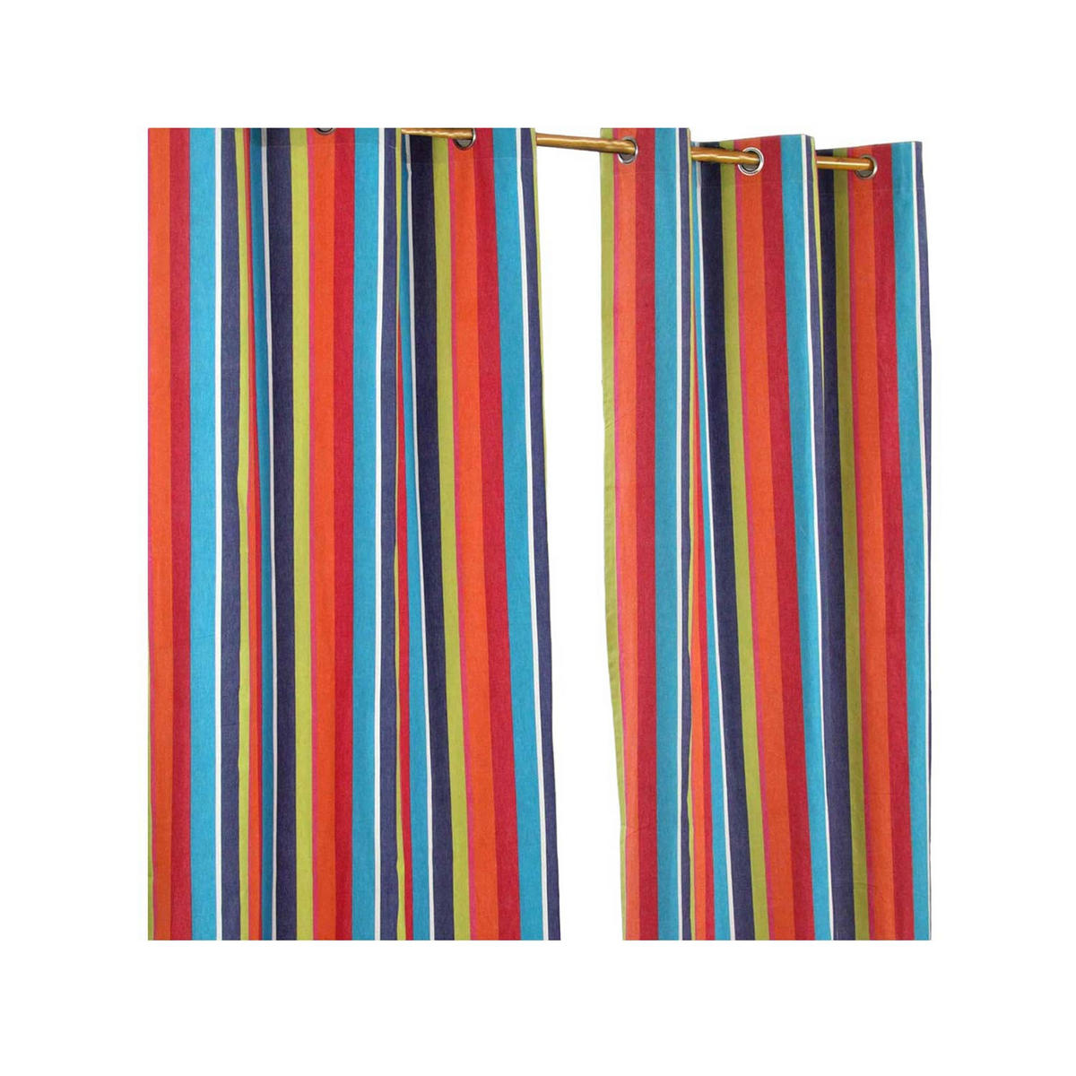 ÖSENVORHANG bunt gestreift blickdicht 2er-Set, 137/228 cm - Multicolor, Textil (137/228cm) - Homescapes