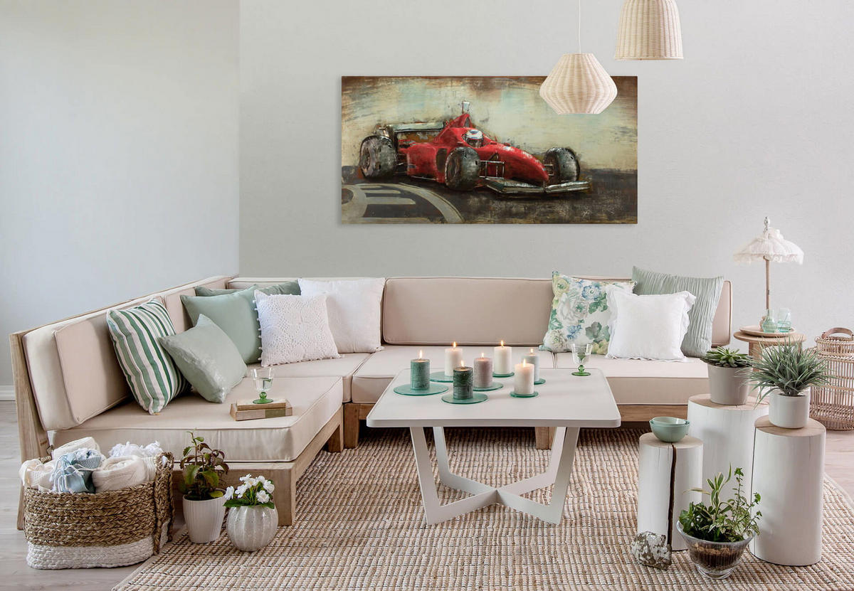 METALLBILD Rot 120/60 cm - Rot, Metall (7/60cm) - KUNSTLOFT