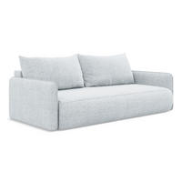3-SITZER SOFA mit Schlaffunktion Chenille Stoff Blau - Blau/Schwarz, Kunststoff/Textil (216/86/105cm) - LaMiaSofa