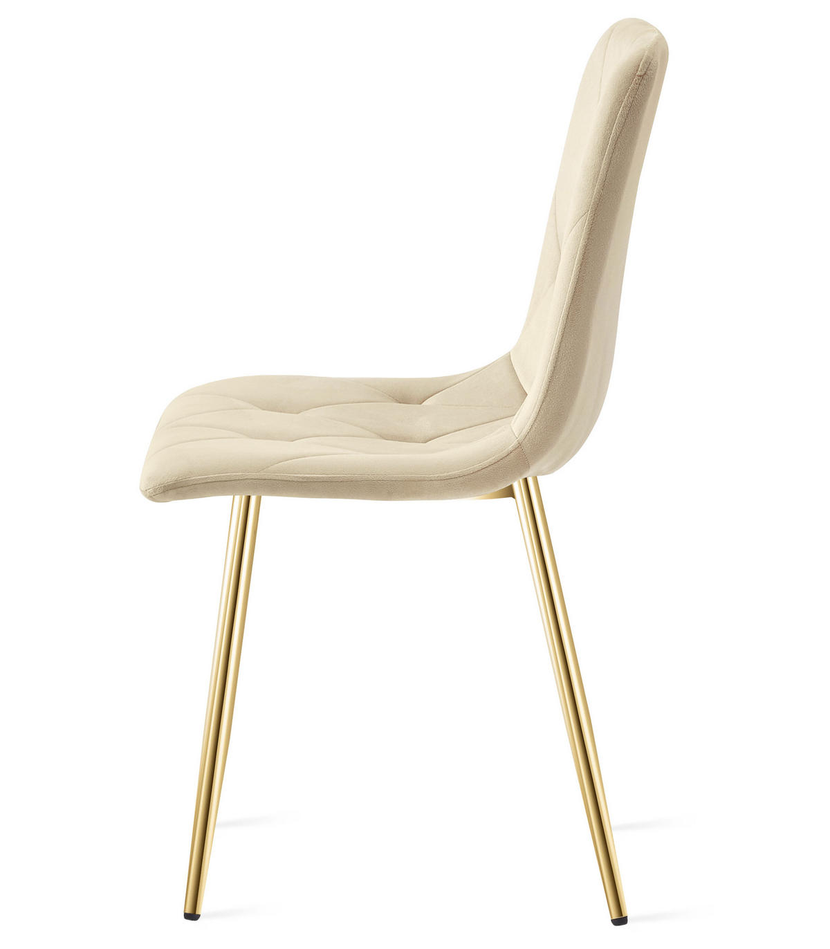 ESSZIMMERSTUHL 3-er Set TYRA hellbeige Sitzfläche, goldene Beine - Hellbraun/Goldfarben, Textil (44.5/87/54.5cm) - Valora