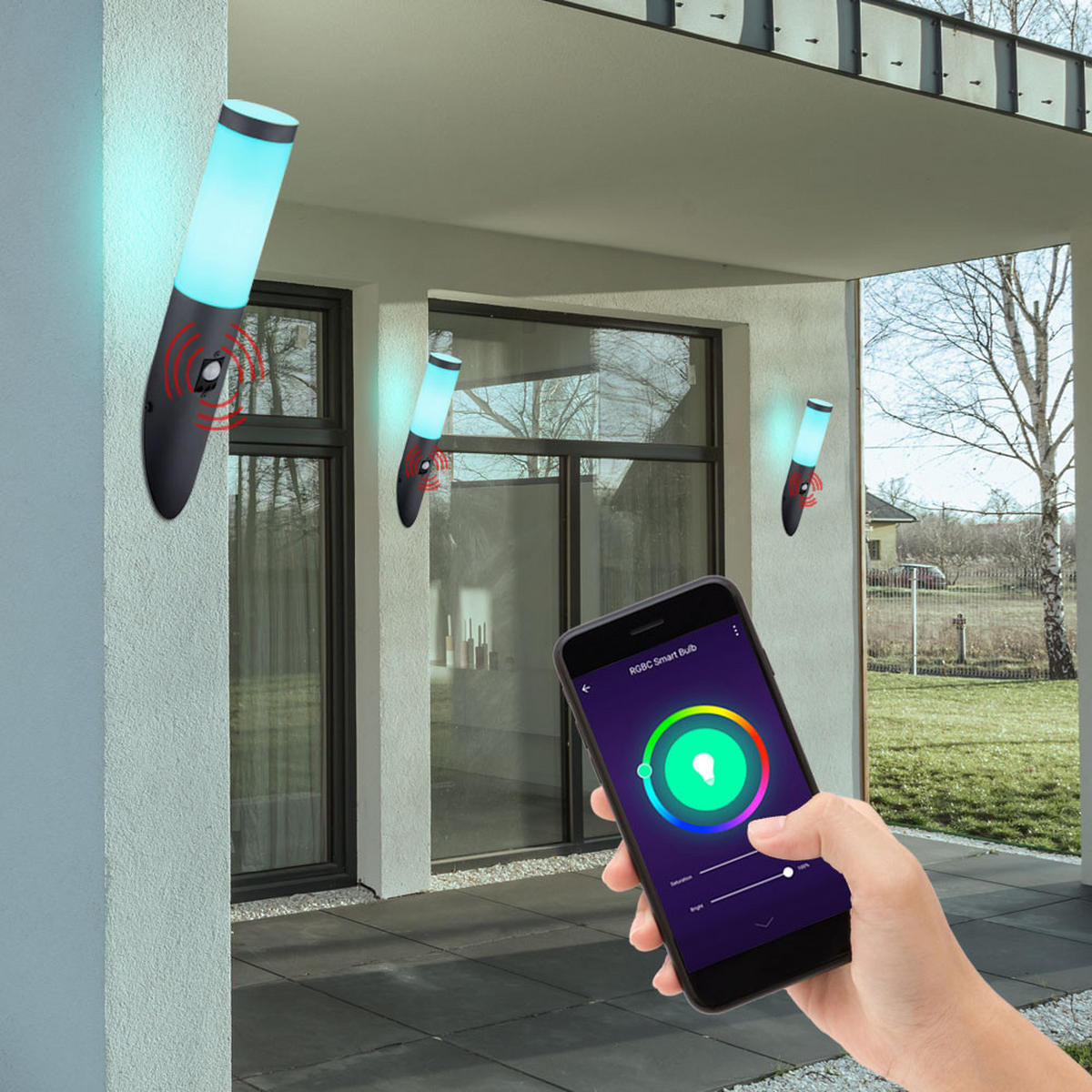 LED WANDLEUCHTE Edelstahl Anthrazit - Anthrazit, Kunststoff (17/8/41cm)