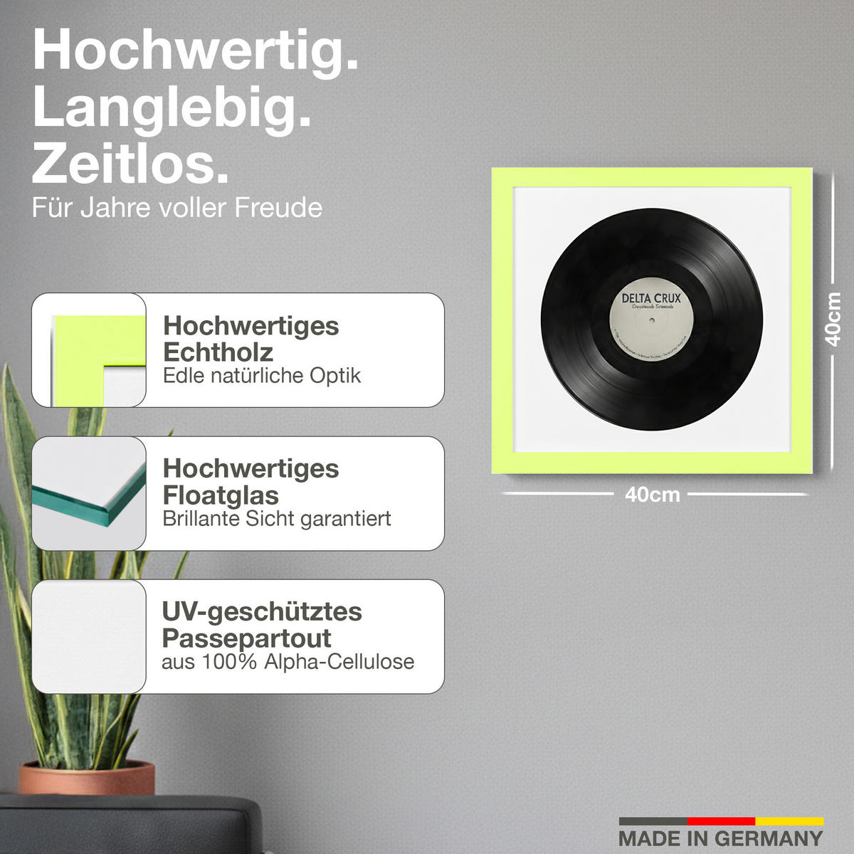 VINYL BILDERRAHMEN 40/40 2er Set - Grün, Holz (40/40cm) - K-Möbel