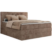BOXSPRINGBETT TILIANO KING - 200/200 - Braun Cord - H3 - Braun, Holz/Textil (200/200cm) - MKS