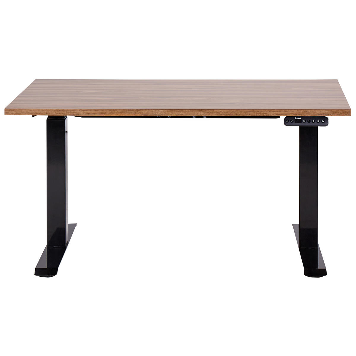 SCHREIBTISCH braunschwarz 120/72 cm elektrisch höhenverstellbar Destin III - Dunkelbraun/Schwarz, Holz (72/120/63cm) - Beliani