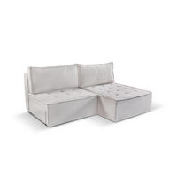 ECKSOFA Bohoo Mini Modernes Mit Schlaffunktion Hellbeige Rechts - Ecru, Holz (200/140cm) - Kaiser Möbel