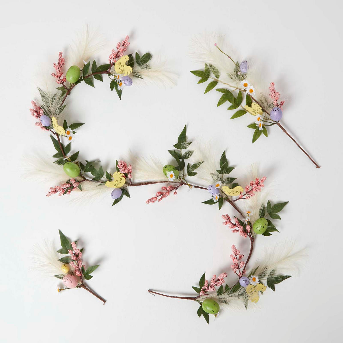 OSTERDEKO Girlande mit Ostereiern & Hühnern, 140 cm - Gelb, Kunststoff (13/140/140cm) - Homescapes