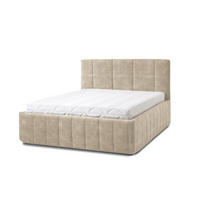 POLSTERBETT Reta Grande 160x200 in Plüsch Sand - Creme, Holz (160/200cm) - Letti Moderni