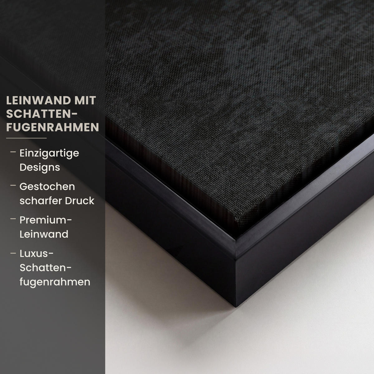LEINWAND Bilder mit Rahmen - Goldene Berge bei Mondschein - 90x90 - Goldfarben, Textil (90/90cm) - MuchoWow