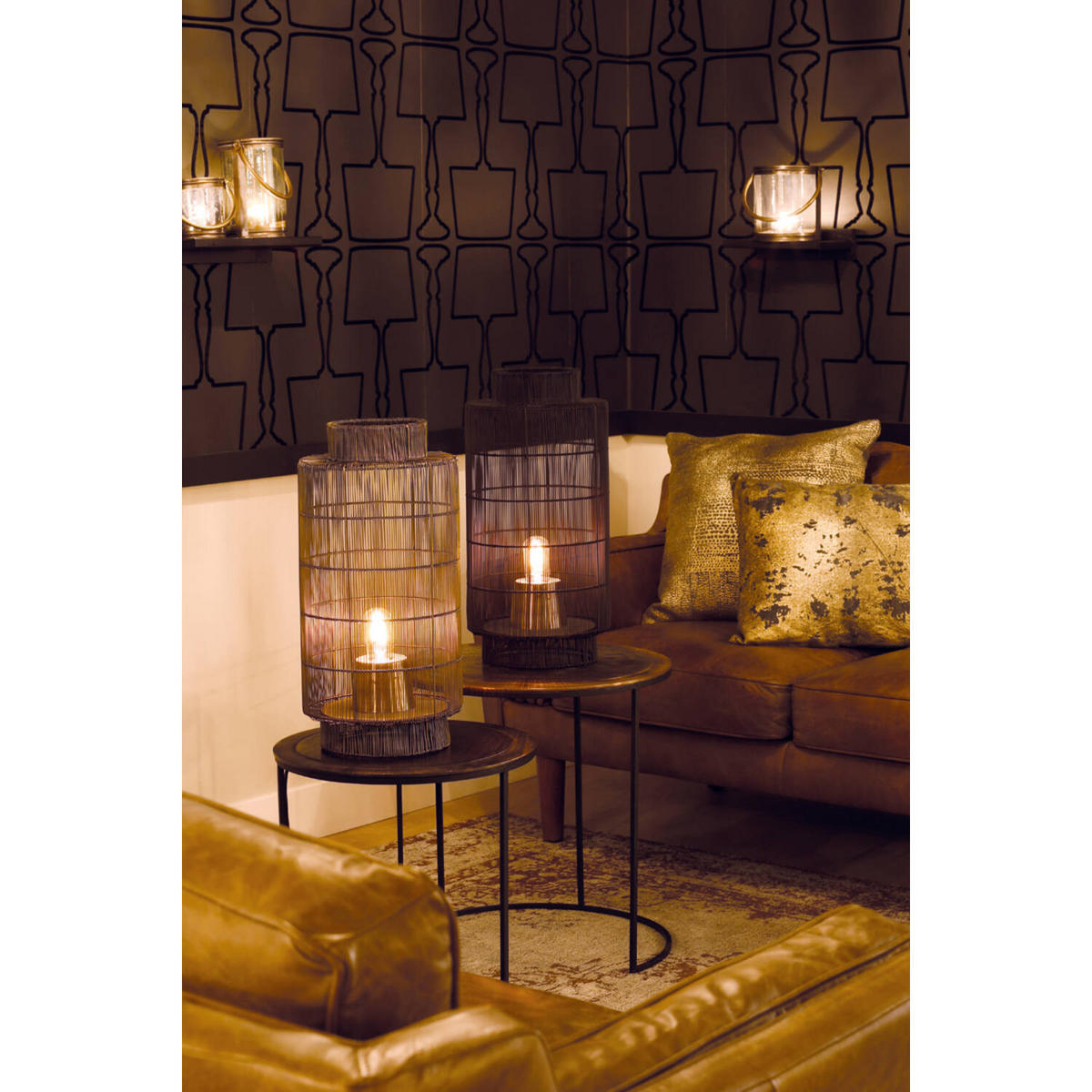 TISCHLAMPE Gruaro Bronze Ø24/52 cm - Bronzefarben, Metall (24/24/52cm) - Light & Living