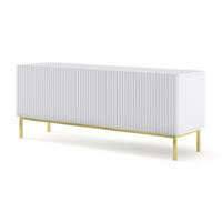 TV LOWBOARD Weiß, Weiß, Gold 150/58/42 - Weiß, Holzwerkstoff (150/58/42cm) - RAUMHIRSCH FURNITURE