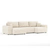 PANORAMASOFA Zanzibar Creme Webstoff - Creme/Schwarz, Holz/Holzwerkstoff (325/79/144cm) - Maison de Reve