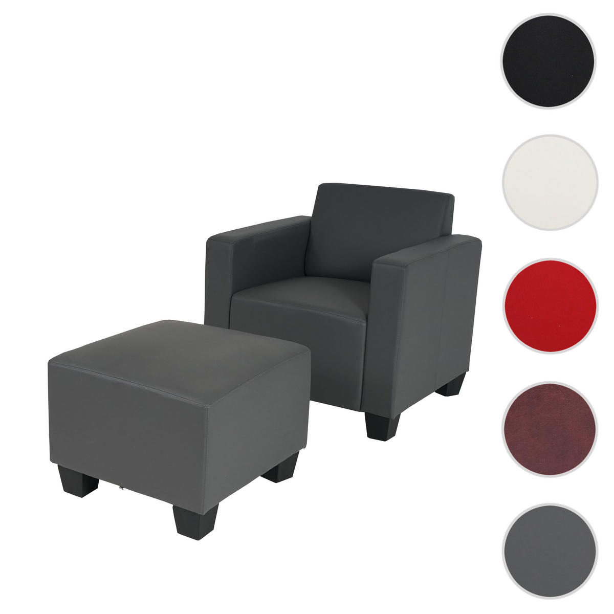 SESSEL MIT OTTOMANE Grau - Grau, Textil (82/76/72cm) - MCW