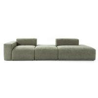 4-SITZER modulares Sofa HEAVEN SET 4 Rechts, Breite 335 cm Webstoff Grün - Schwarz/Grün, Holz/Kunststoff (102/71/335cm) - Muffo