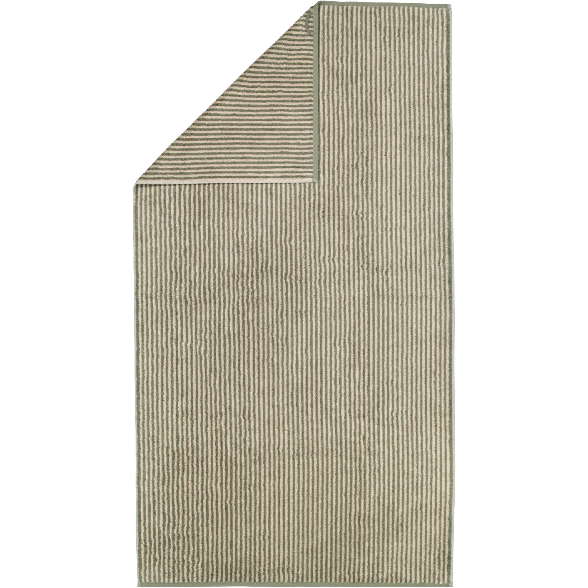 DUSCHTUCH TWO-TONE STRIPES 480 FIELD - 34 - Grün, Textil (80/150cm) - Cawoe