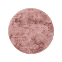 KUNSTFELL-TEPPICH Dave Rosa ø 80 cm rund - Rosa, Textil (80/80cm) - benuta Nest