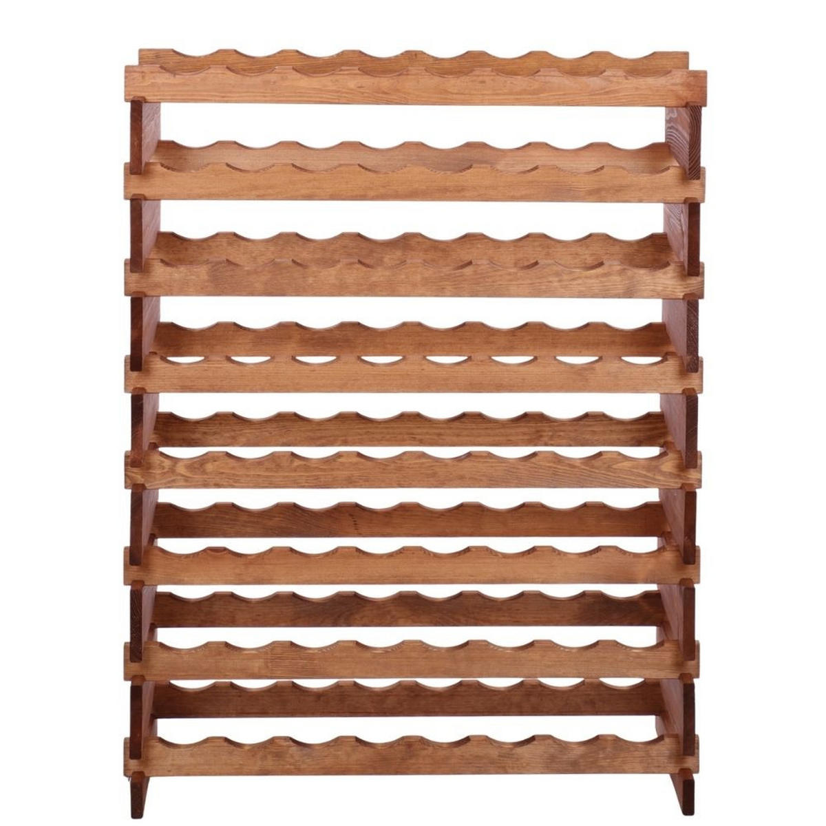 WEINREGAL VINOTECA FLEX PRO HxBxT 107x84x28cm 68 Flaschen auf 8 Ebenen Braun geölt - Braun, Holz (84/107/28cm) - PROREGAL