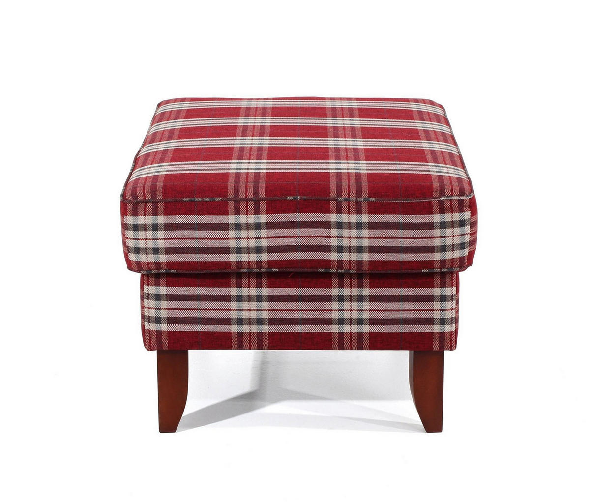HOCKER XXL Katria Bezug Flachgewebe Buche nussbaum dunkel / rot - Rot, Kunststoff (86/49/60cm) - 58aufmkessel