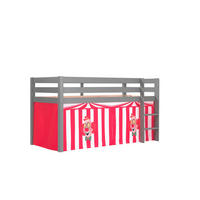 KINDERBETT Karolina 210x114x106 Massivholz Grau Textilset Zirkus - Rot/Grau, Holz (90/200cm) - 58aufmkessel