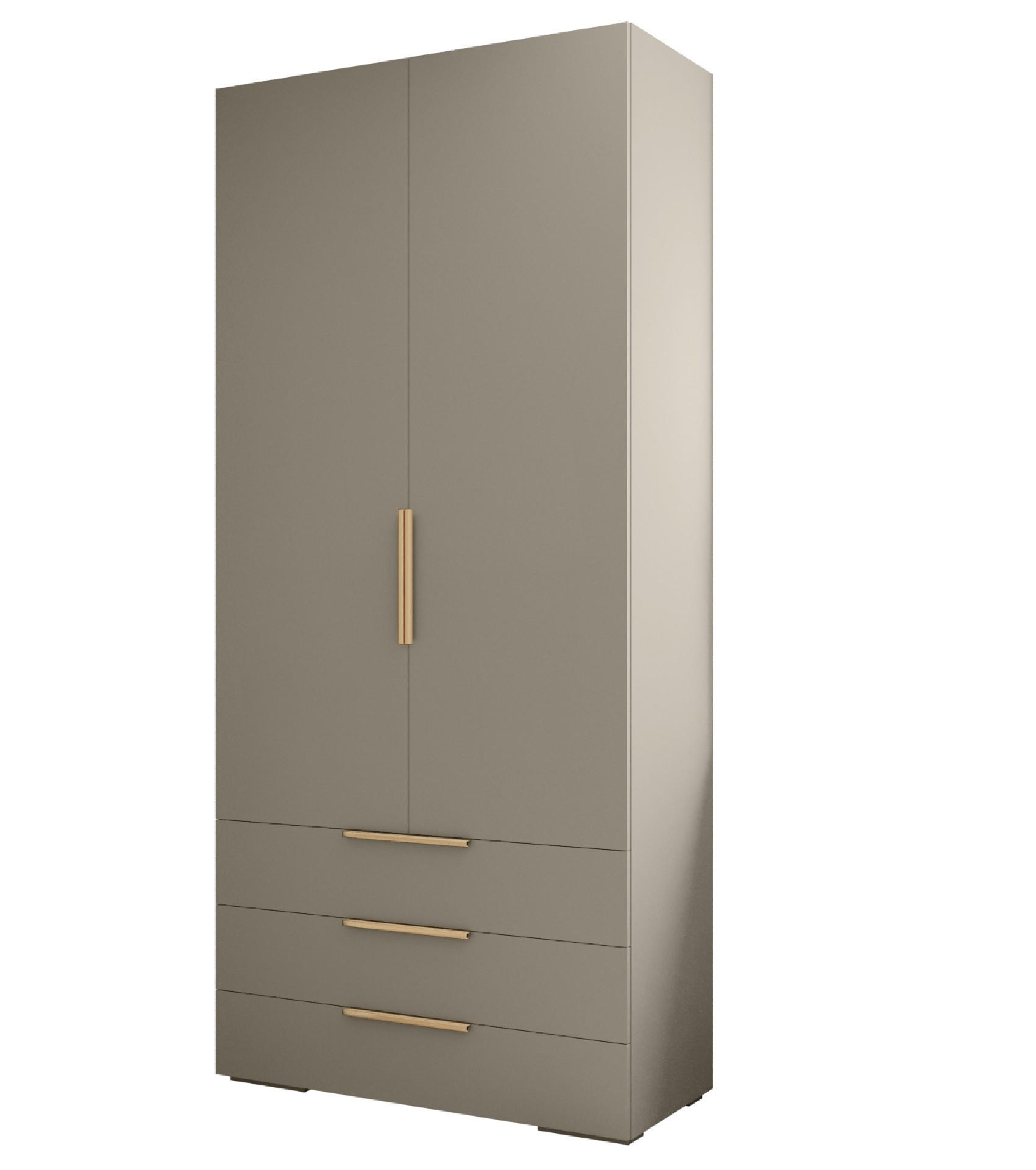 DREHTÜRENSCHRANK 236.7/100/47 2-türig - Kaschmir/Goldfarben, Holz/Metall (100/236.7/47cm) - MÖBEL KRYSPOL