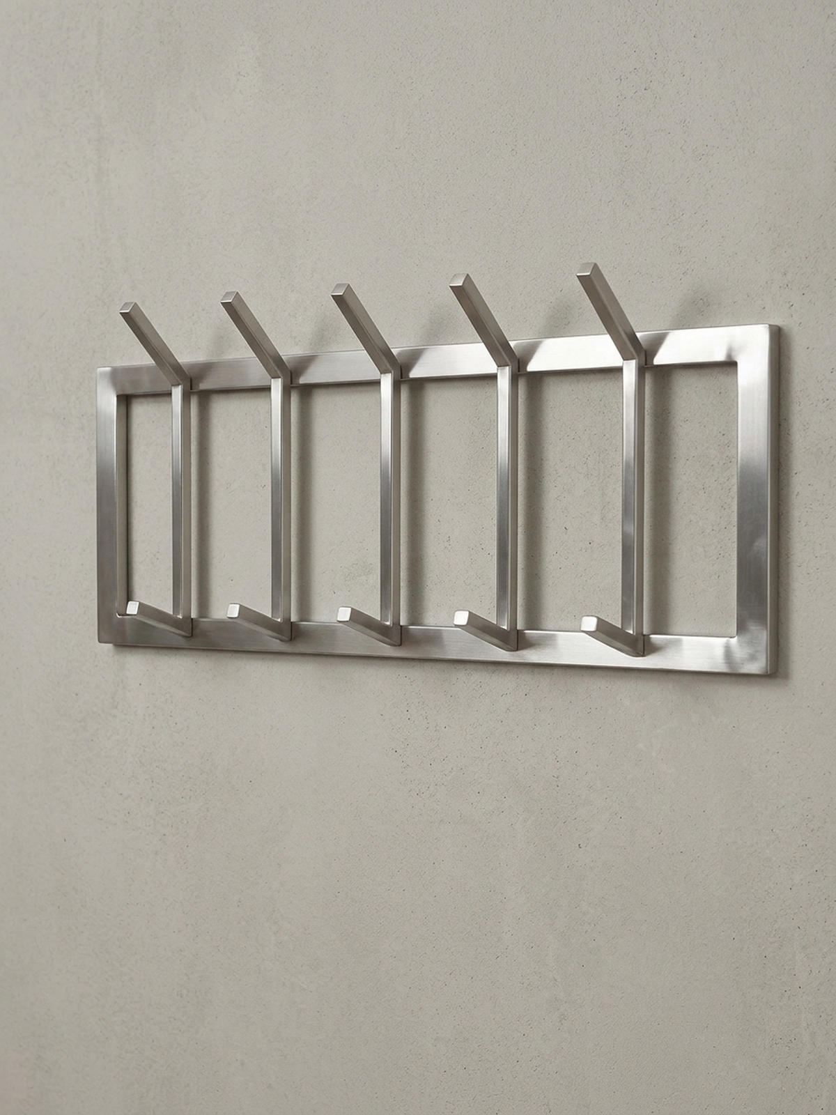 WANDGARDEROBE Metall Silber Modern mit 10 Haken - Silberfarben, Metall (65/30/10cm) - KADIMA DESIGN