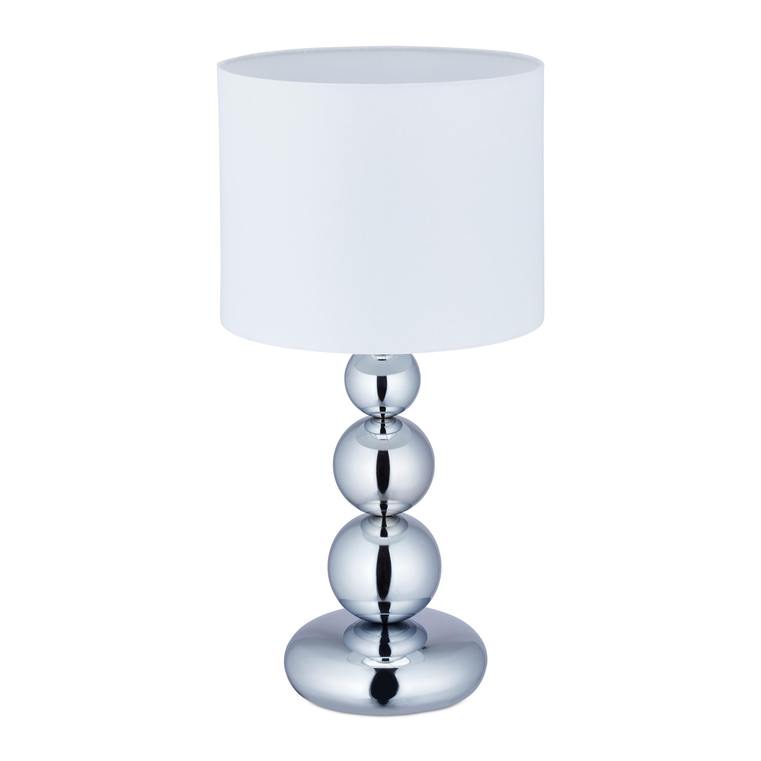 TISCHLAMPE - Silberfarben, Textil/Metall (25/25/50cm) - Relaxdays