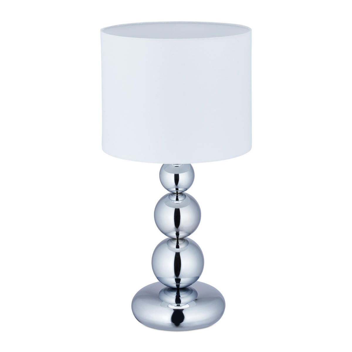 TISCHLAMPE - Silberfarben, Textil/Metall (25/25/50cm) - Relaxdays