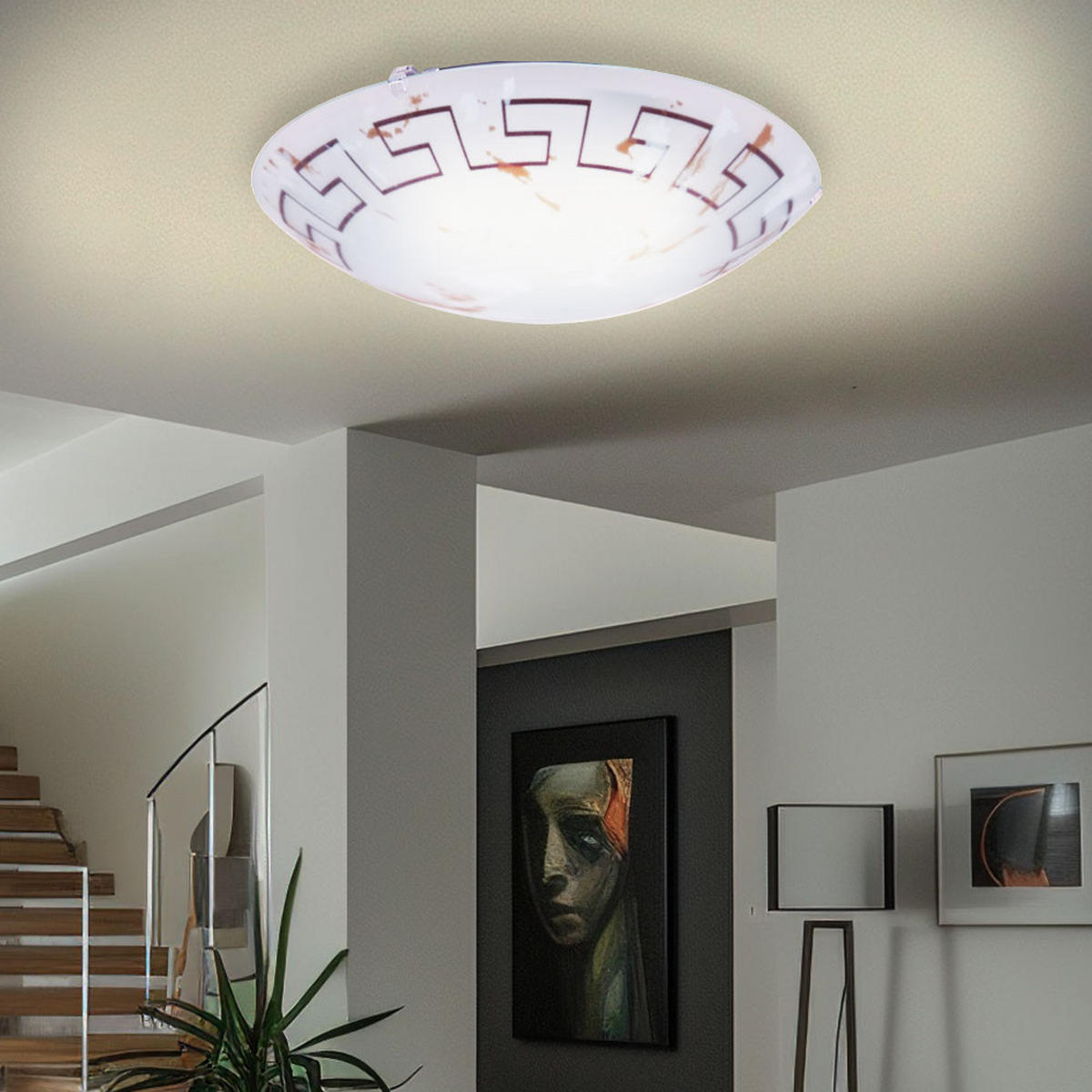 LED DECKENLEUCHTE Twister Weiß - Weiß, Glas (39.5/39.5/10cm)