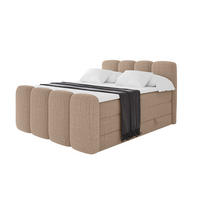 BOXBETT mit Matratze H3|H4 und Lattenrost - NINA-Z KING - 200x200 cm Aragon - Dunkelbeige - Cappuccino, Holzwerkstoff (200/200cm)