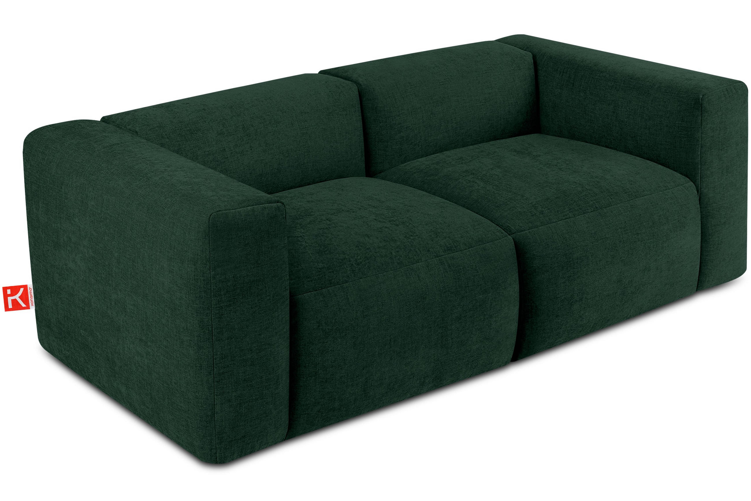 2-SITZER-MODULSOFA BUFFO mit extrem weicher und bequemer Sitzfläche, Gewebestoff, maritim - Grün, Textil (210/73/96cm) - KONSIMO®