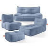 GARTENLOUNGE-SET LOVIA, Möbel-Set, Marineblau/Weiß - Dunkelblau, Textil - KONSIMO®