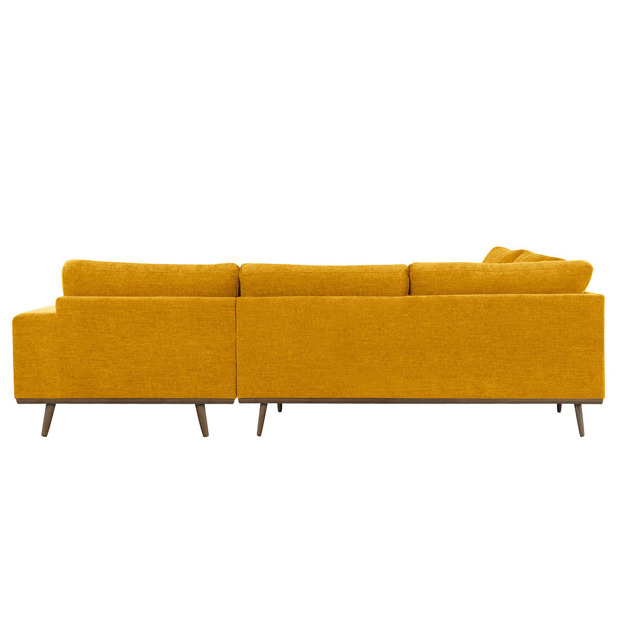 ECKSOFA mit Ottomane - Eichefarben/Gelb, Eichenholz/Textil (287/219cm) - home24