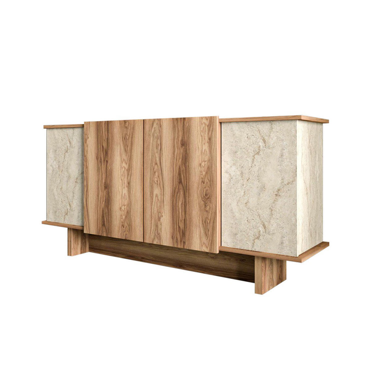 BUFFETSCHRANK diana beige - Beige, Holz (40/81/180cm) - Habitat Garten