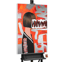 GEMÄLDE Abstrakte Emotion Schattenfugenrahmen Weiß 120x80 cm - Weiß, Holz (120/80cm) - YS-art gallery