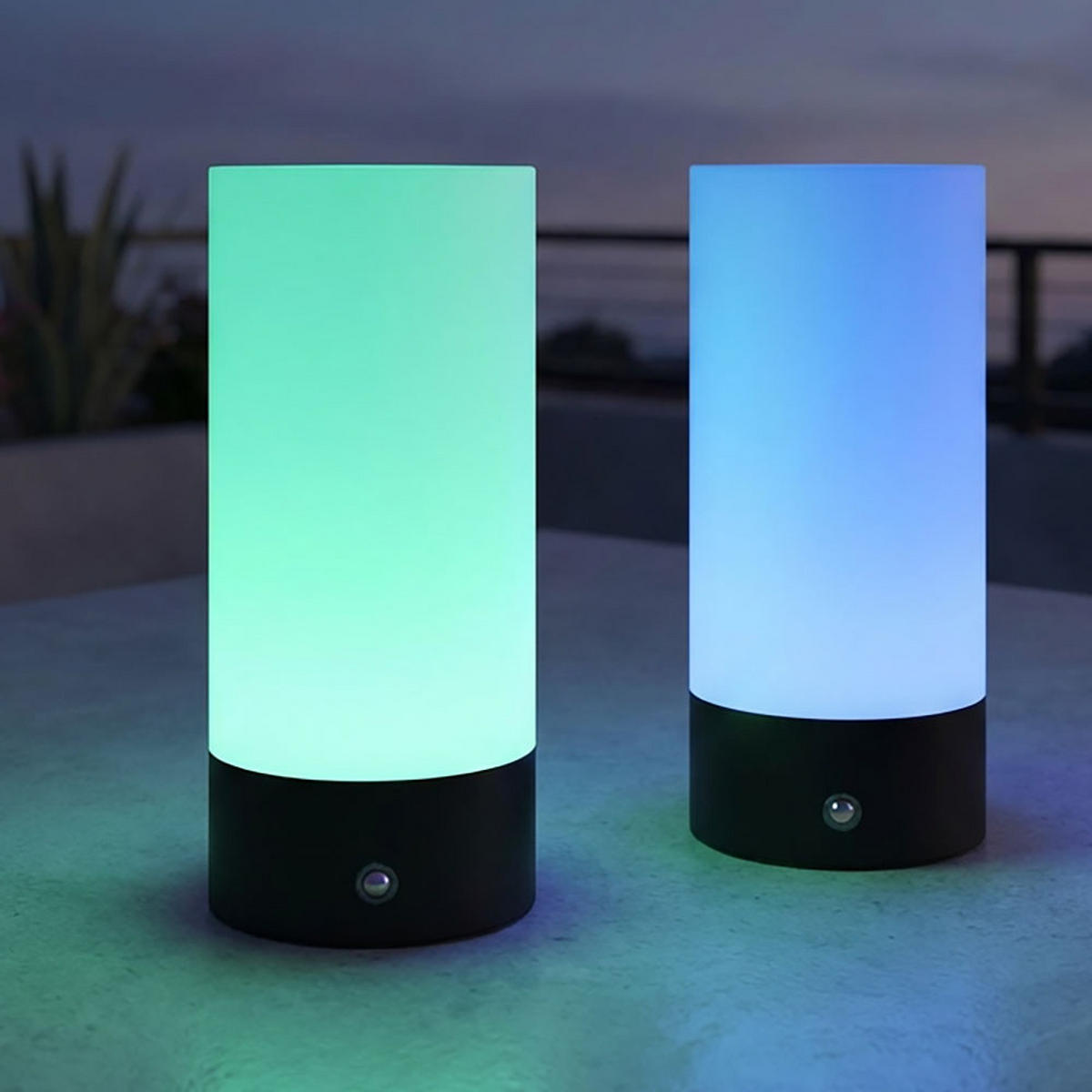 TISCHLEUCHTE RGB-LED Metall, Akku, Touchdimmer, 2er Set - Weiß, Metall (8.8/8.8/19cm) - Globo Lighting