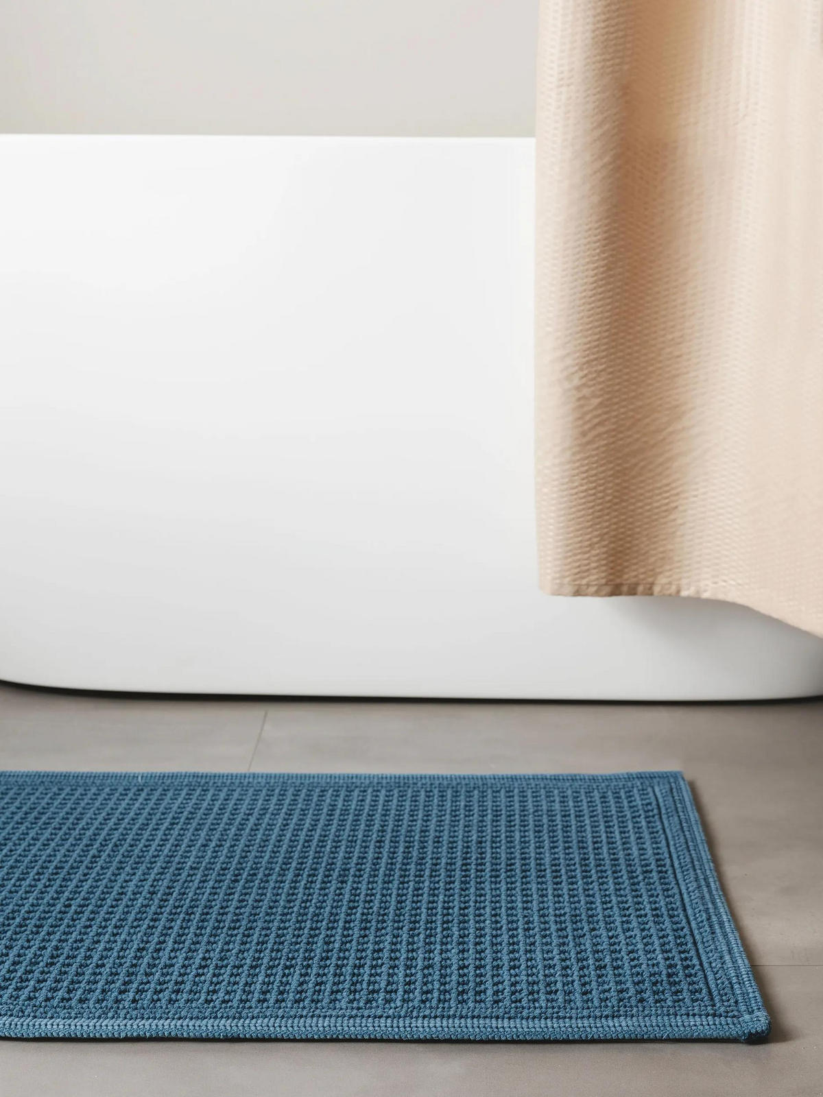 BADEMATTE Jojo Dunkelblau 50x80 cm - Dunkelblau, Textil (50/80cm) - benuta Nest