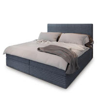BOXBETT PISA 200x200 cm mit Matratze und Topper, H2+H3 - Grau - Grau, Holz (200/200cm) - MASSENO