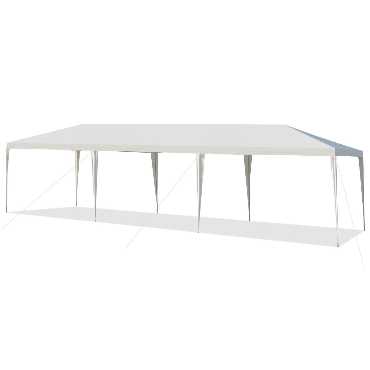 GARTENPAVILLON Weiß - Weiß, Metall (900/260/300cm) - COSTWAY