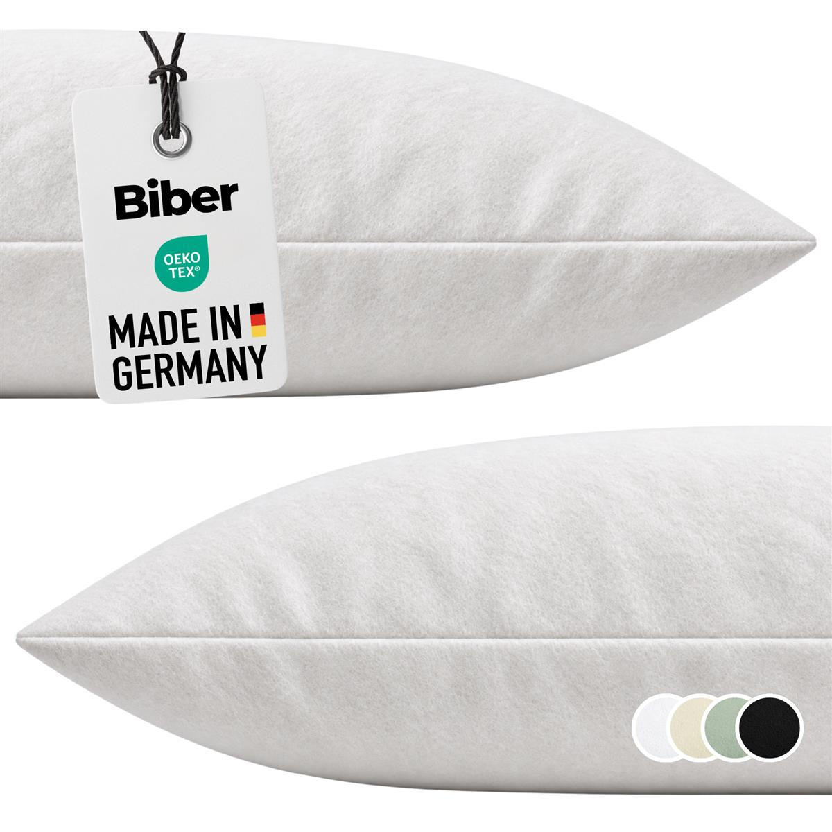 BIBER-KISSENBEZÜGE 40x80 2er Set - Made in Germany! Kuschelig warmer Flanell Kissenbezug aus 100% Baumwolle - Weiß - Weiß, Textil (80/40cm) - Carpe Sonno